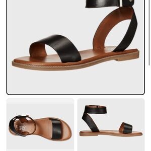 Franco Sarto Kimbra Black and Tan Sandals
